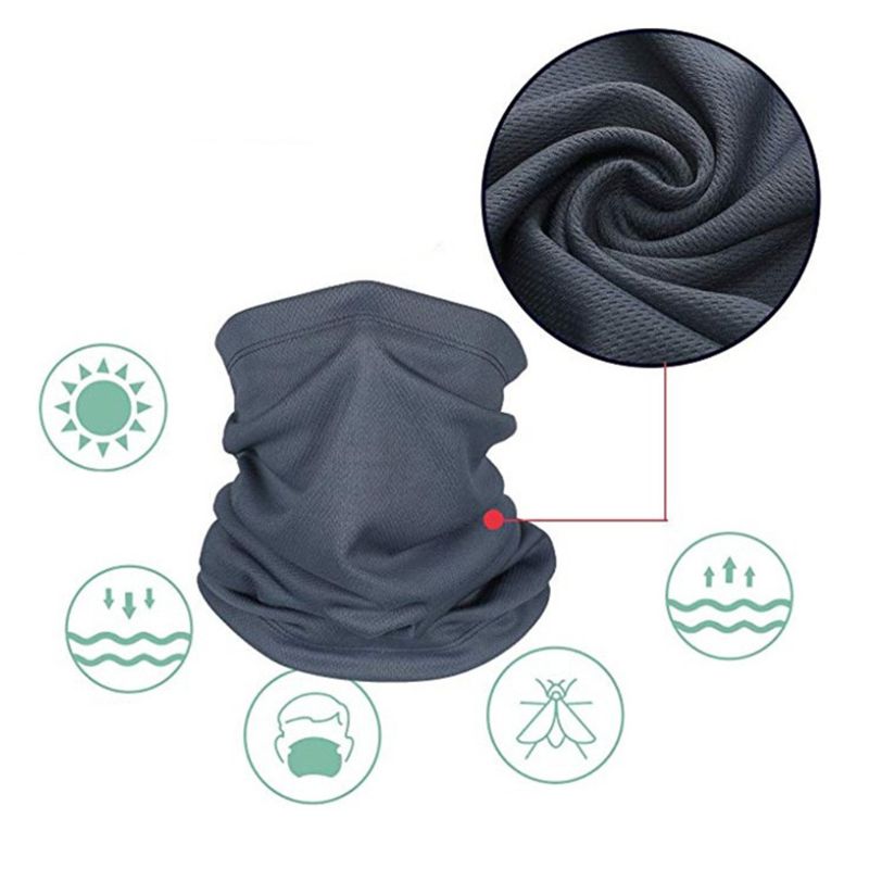 6Pcs Cycling Seamless Neck Gaiter Dust Bandana Face Mask Sunscreen Mesh Headwear