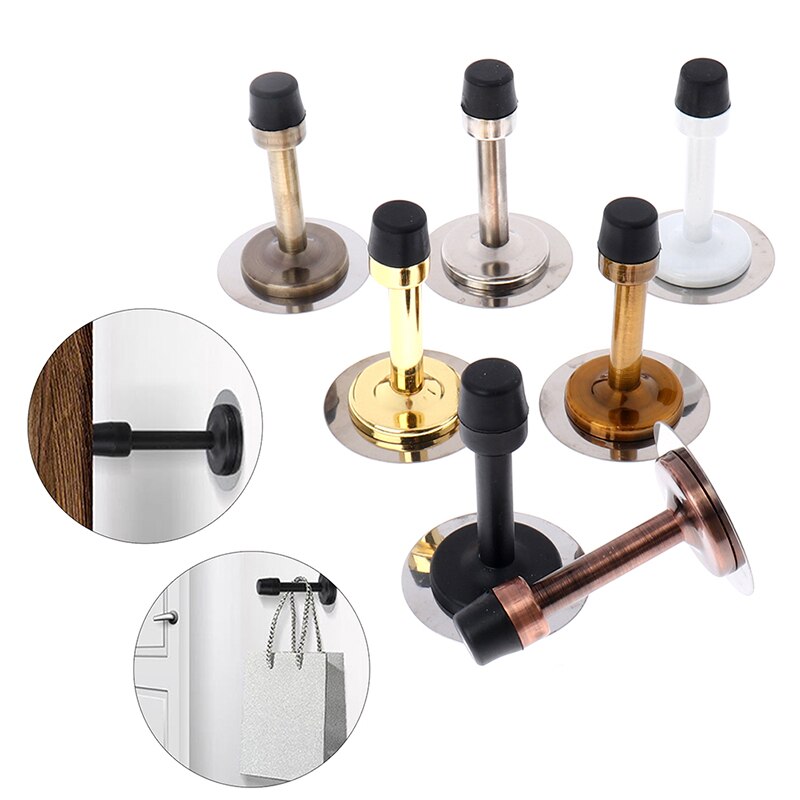 Zinc Alloy Rubber Holder Catch Home Fitting For Bedroom Home Door Stops Wall Mounted Door Stopper