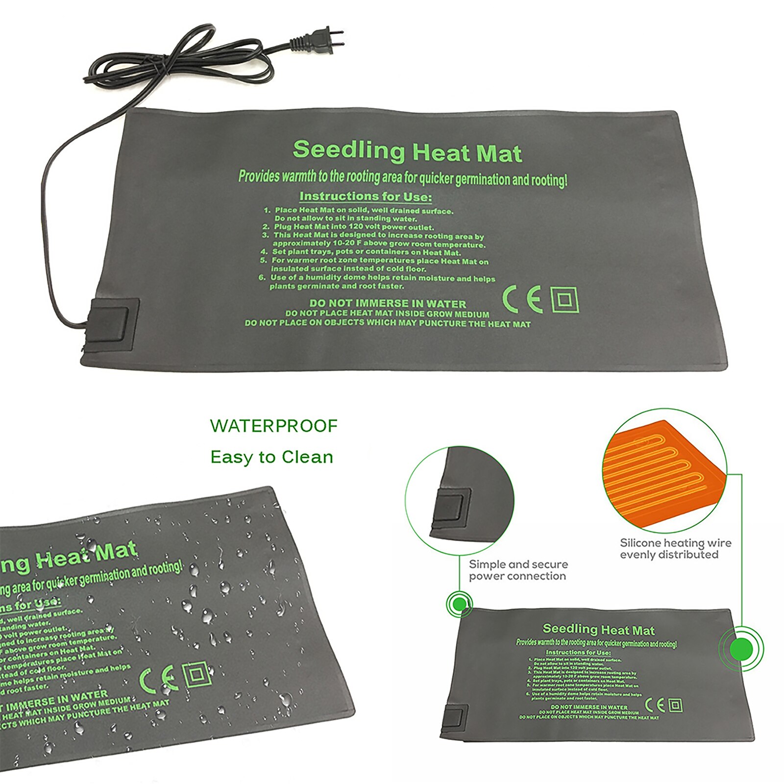 24x52cm Seedling Heat Mat Plant Seed Germination Warm Hydroponic Heating Pad 110V/220V Garden Supplies