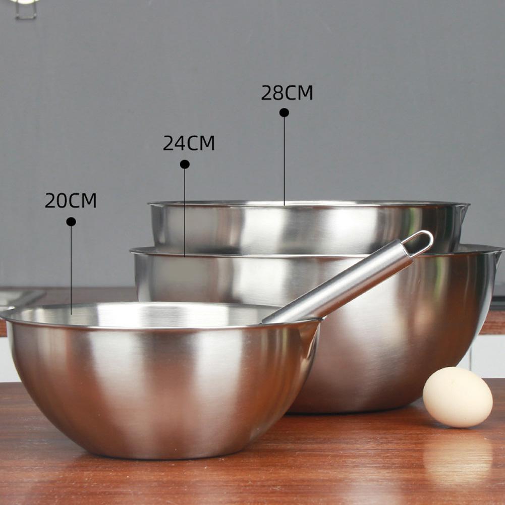 304 Stainless Steel Mixing Bowls Nesting Storage Bowls Set Kitchen Salad Bowls Cooking Bowl Baking Accessory with Scale