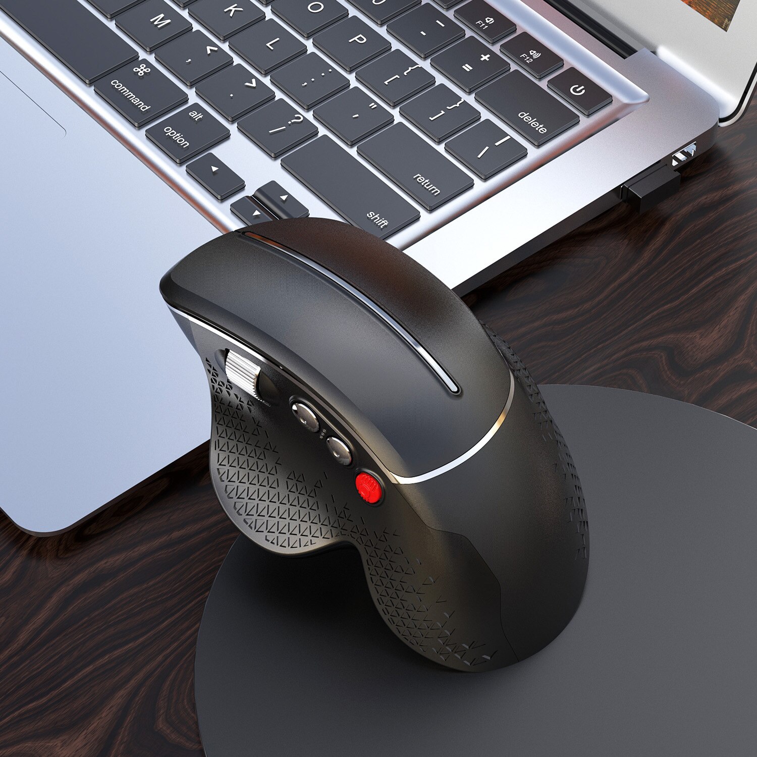Ergonomic Vertical Mouse 2.4G Wireless Mouse With Unique Grip for PC Laptop Office: T32 black