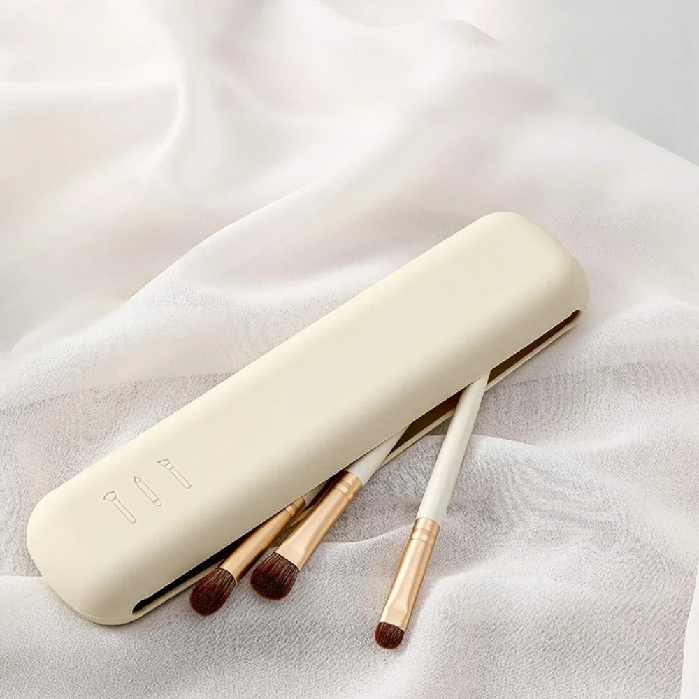 Bolsa de almacenamiento de brochas cosméticas de silicona, soporte para brochas de maquillaje de viaje, estuche de esponja de maquillaje, herramientas de maquillaje de belleza impermeables portátiles
