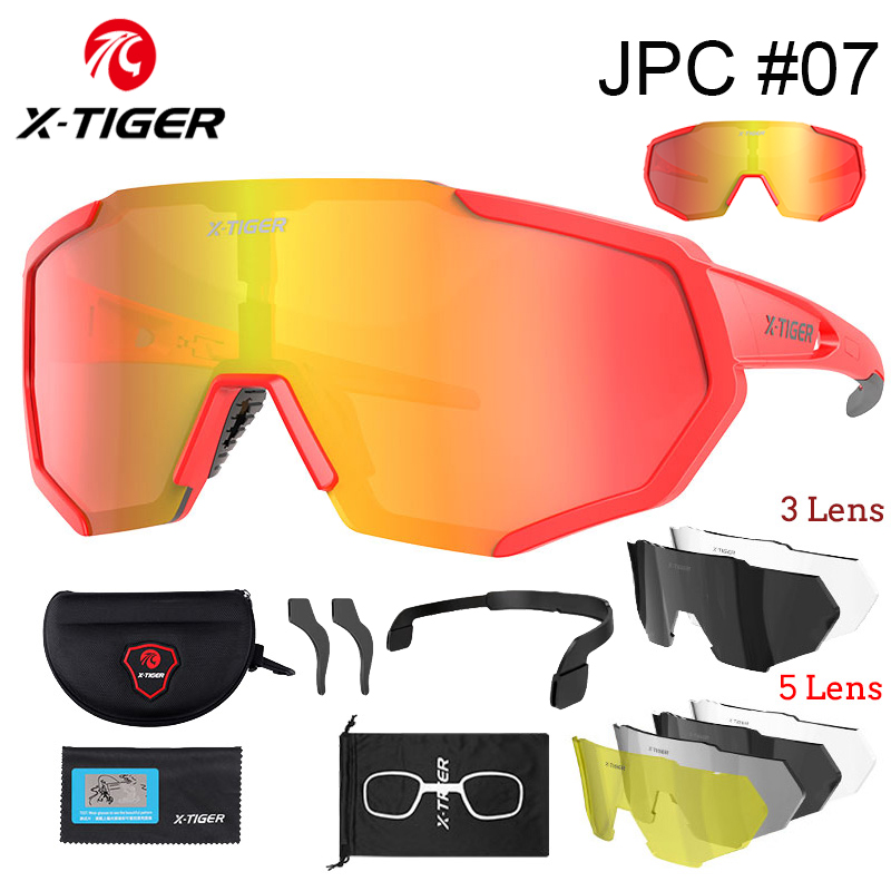 X-TIGER soczewki polaryzacyjne okulary rowerowe szosowe okulary rowerowe okulary rowerowe MTB Mountain rowerowe gogle kolarskie: Czerwony / WHITE