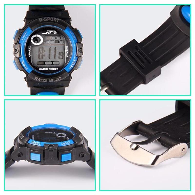 Kindersporthorloge waterdicht digitaal horloge led elektronisch kleuren horloge sport kinderen alarm datum horloges pols waterdicht  s5 i 2