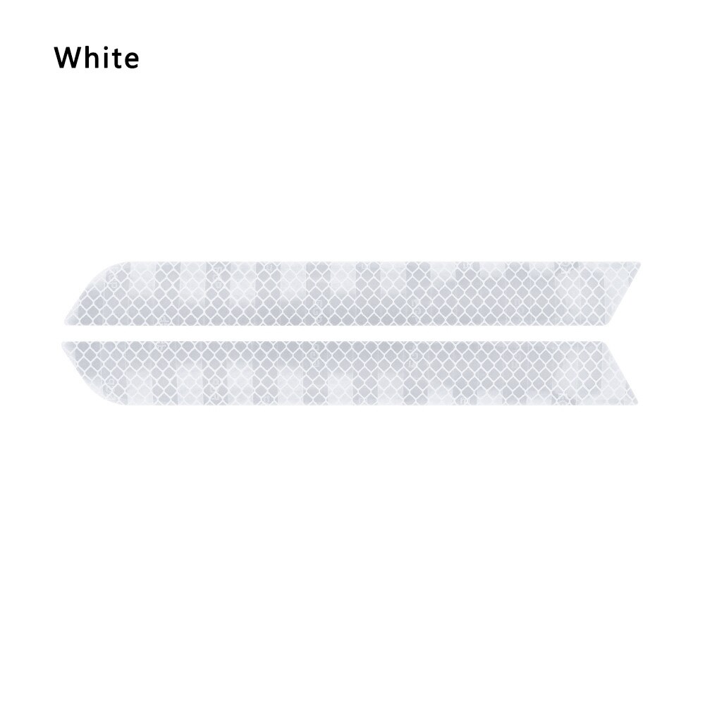 2Pcs Car Reflector Rearview Mirror Reflective Sticker Truck Vehicle Strip Tape Waterproof DIY Car Exterior Styling Accessories: B-white-21.5x2.5cm