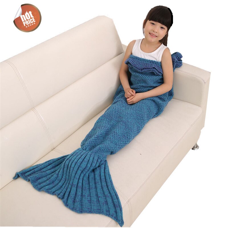 70Cm X 140Cm Mermaid Tail Deken Handgemaakte Wollen Gebreide Deken Vis Voor Deken Slapen Kinderen Deken Reistas slapen Staart