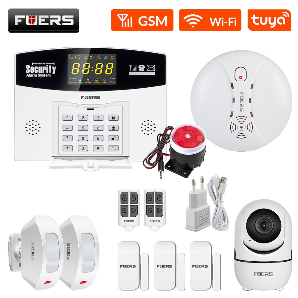 Fuers – détecteur de mouvement PIR W210, Kit système d&#39;alarme intelligent, wi-fi, sans fil, capteur de mouvement de sécurité domestique, écran LCD couleur