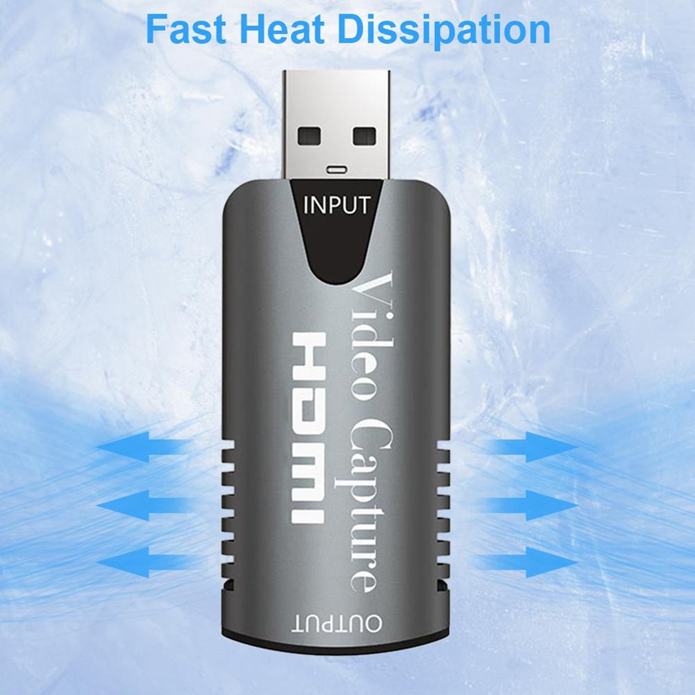 Tarjeta de captura de vídeo HDMI a USB 2,0, grabadora HD de 1080P, versión de enfriamiento de retransmisión en vivo, Plug and Play