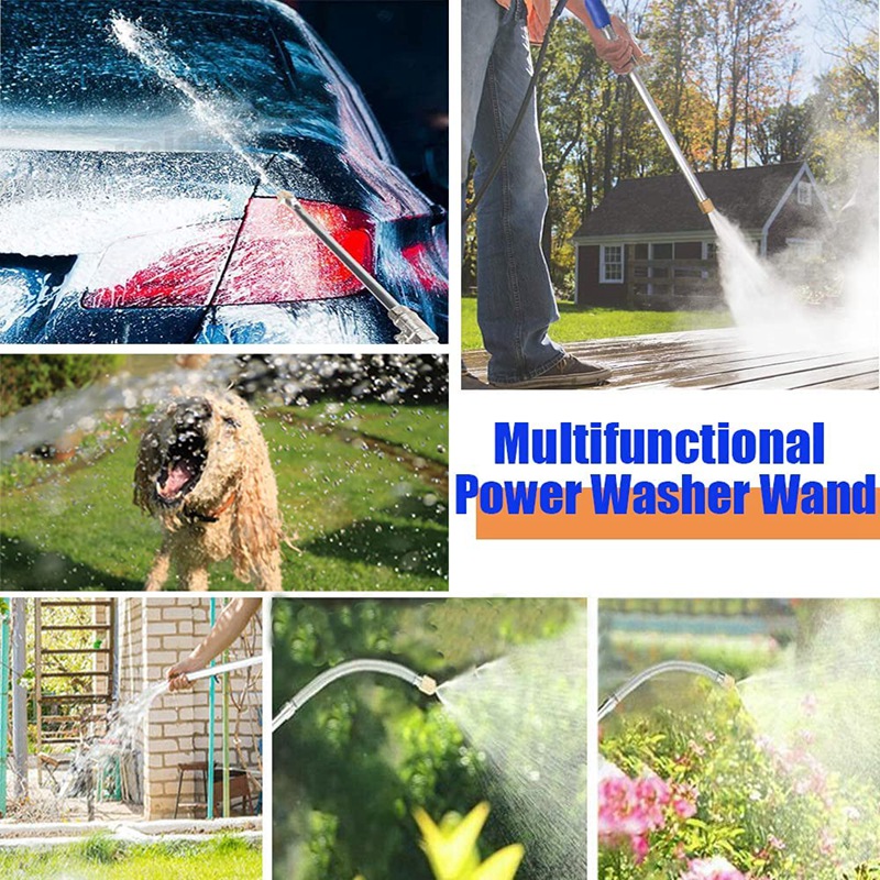High Pressure Power Washer Wand For Garden Hose With Jet Nozzle And Fan Nozzle Hydro Jet Power Sprayer For Car Washing