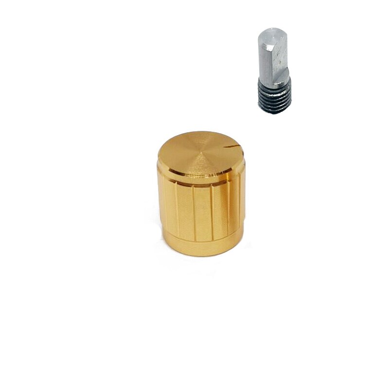 5 stk svart sølv gylden aluminiumslegering bryterhetter potensiometer knotter koder bryter plomme aksel d akse halv aksel 15 x 17mm: Gul