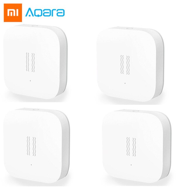 Aqara Vibration Sensor - Built-in Gyro Motion Sensor - For Mi Home App - International Version: 4 pcs
