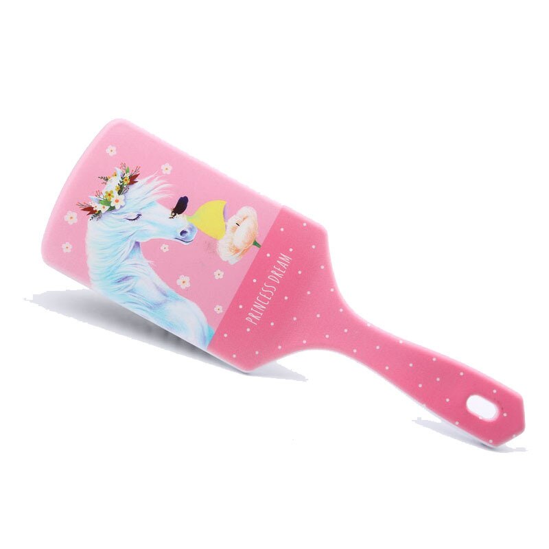 Cartoon Print Hair Detangler Comb Haircare Massage Scalp Airbag Hair Styling Tool Soft Comb Teeth Hair Brush Barber Accessories: Red