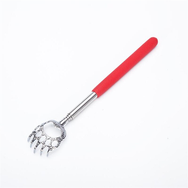 Durable Bear Claw Stainless Steel Back Scratcher Telescopic Extendable Massager Convenient Claw Telescopic Ultimate Massager: Red