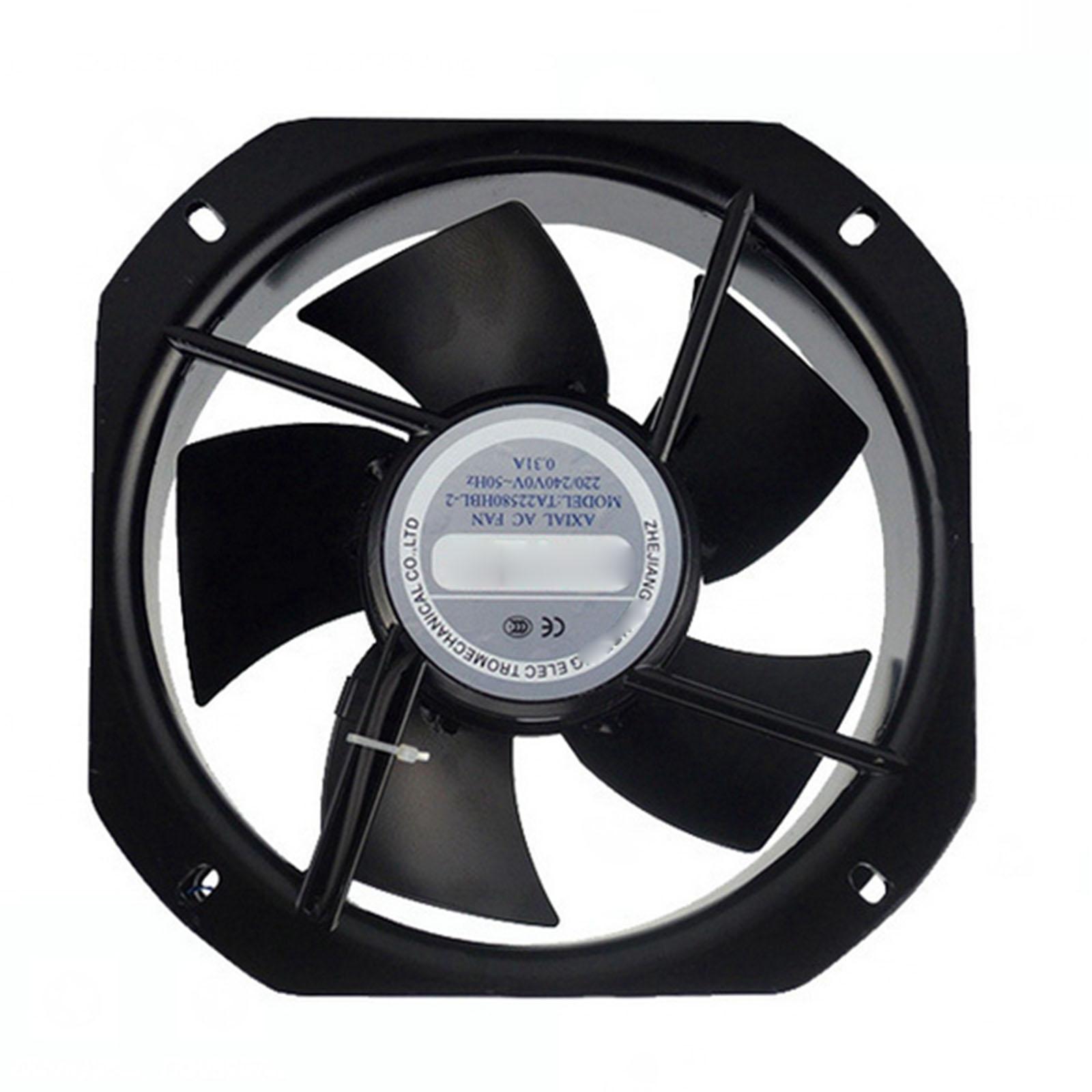 220V AC 225x225x80mm Axial Radiator Fan 588CFM 2500RPM Ball Bearing High Speed