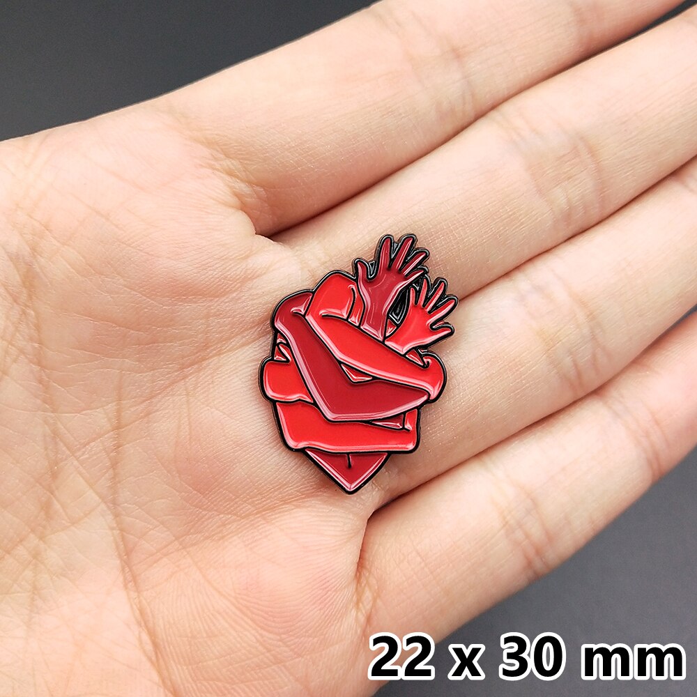 Broches de dibujos animados con corazón esmaltado, insignias, bolsos, alfiler de Metal, para amigos, joyería, broche, ropa artesanal, sombreros, mochila: 279