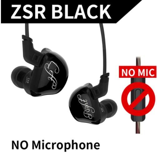 KZ ZSR Sechs Treiber In Ohr Kopfhörer Anker Und Dynamische Hybrid Headset HIFI Bass Mit Ersetzt Kabel Noise Cancelling Ohrhörer: ZSR Black