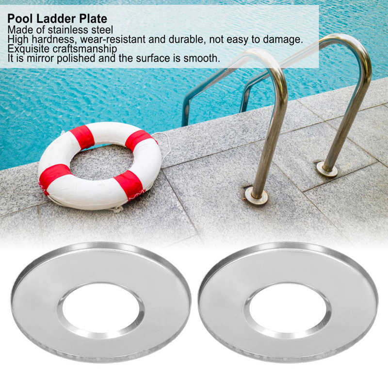 2Pcs Ladder Escutcheon Plate Swimming Pool Ladder Escutcheon Cover Plate for 5cm Ladder Pipe Pool Hand Rail Replacement Parts