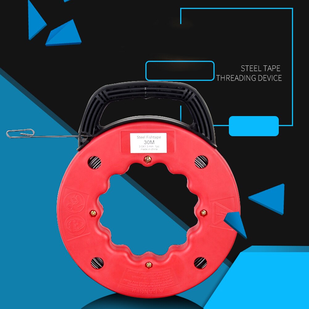 Electrical Cable Plastic Tip Measuring Rodder Steel Fish Tape Wire Reel Portable Tools Wheel Puller Ducting Conduit
