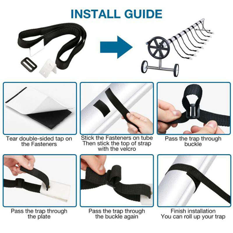 Universal Solar Reel Strap Kit for Swimming Pool Cover Reels Pool Strapping Kit