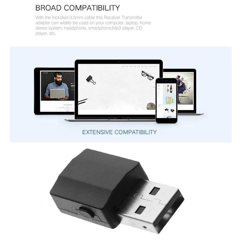 Bluetooth 5.0 Adapter Ontvanger En Zender 2 In Speaker Hifi Aux 1 Met Voor Tv Auto 3.5Mm Knop Stereo adapter Adapters W6F4
