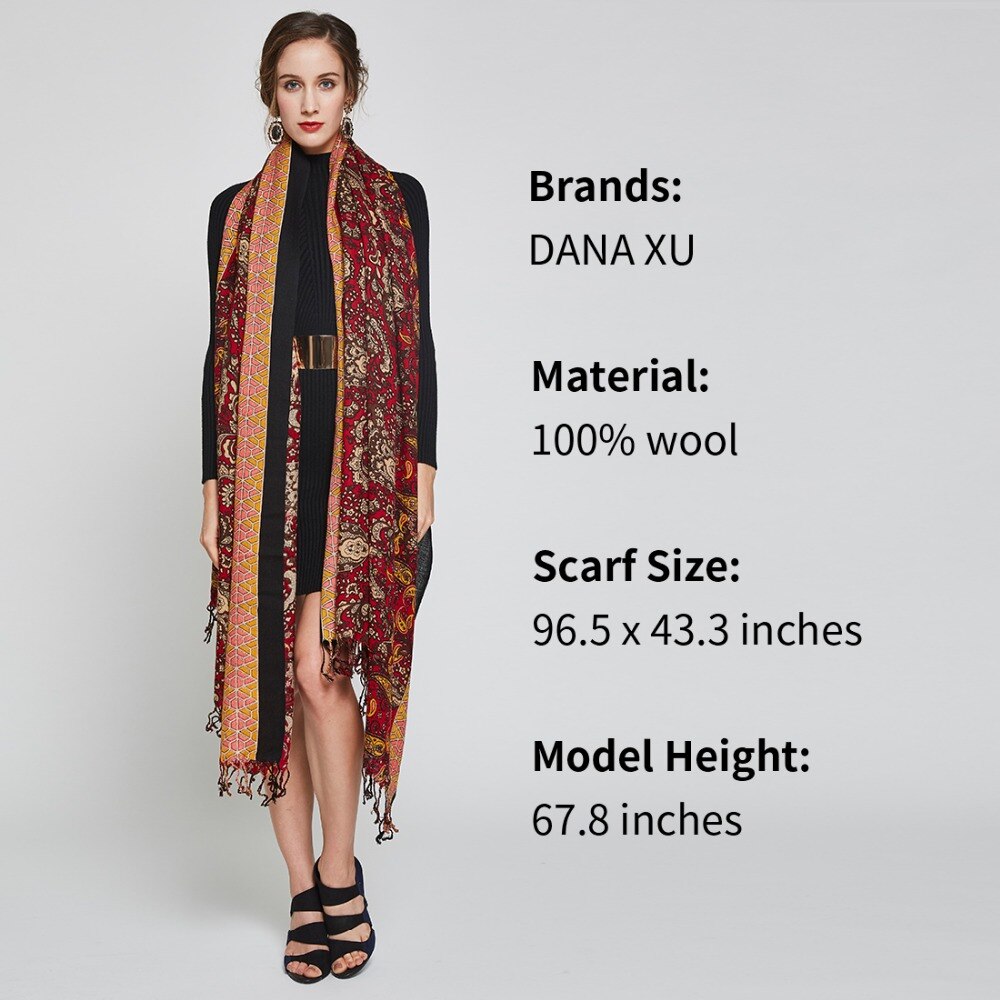 Luxury Brand Scarf Unisex Female Male Wool Cashmere Scarf Pashmina Tassels Women Men Wrap Pashmina Shawl Bandana