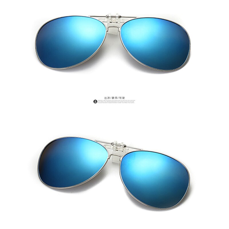Driver goggles Detachable Night Vision Lens Driving Metal Polarized Clip On Glasses Sunglasses Glasses Car Driving: F