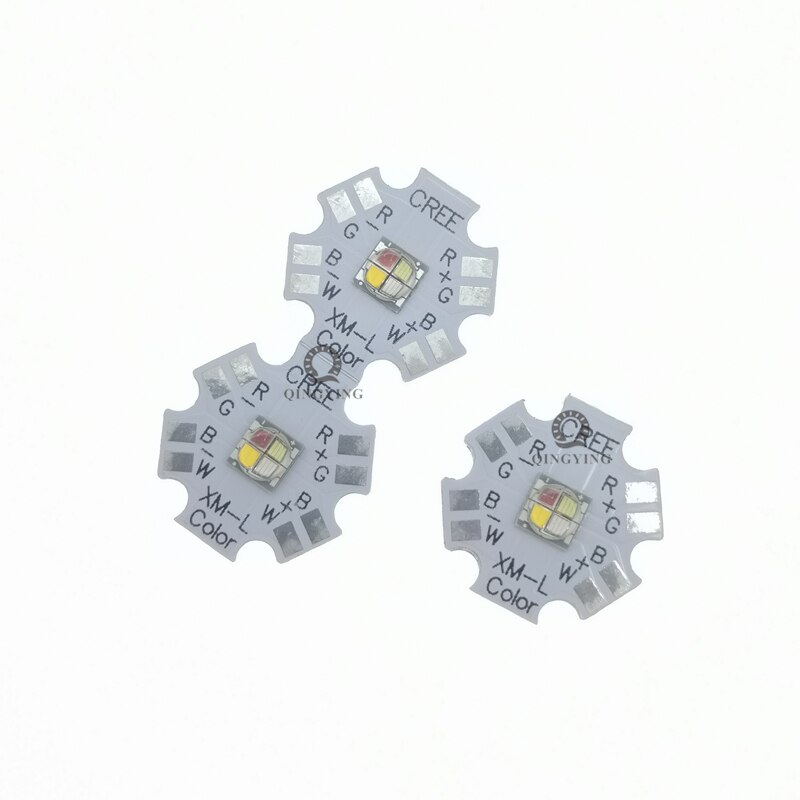 5Pcs 10W Cree Xlamp Xm-L Xml Rgbw Rgb Wit Of Rgb Warm Witte Kleur High Power Led Emitter 4 Chip Met 20Mm Ster Pcb Heatsink