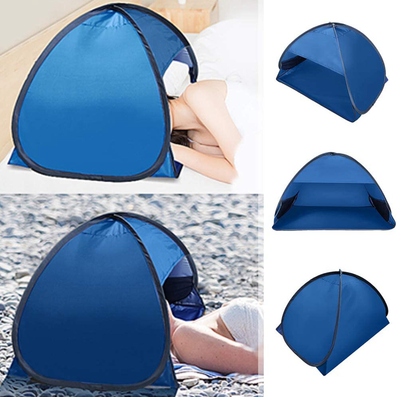 Mini Sunbathing Head Tent Windproof Sand Proof Canopy Headrest Pops Up Beach Sun Shade Tents Portable Sun Shelter Outdoor Loung