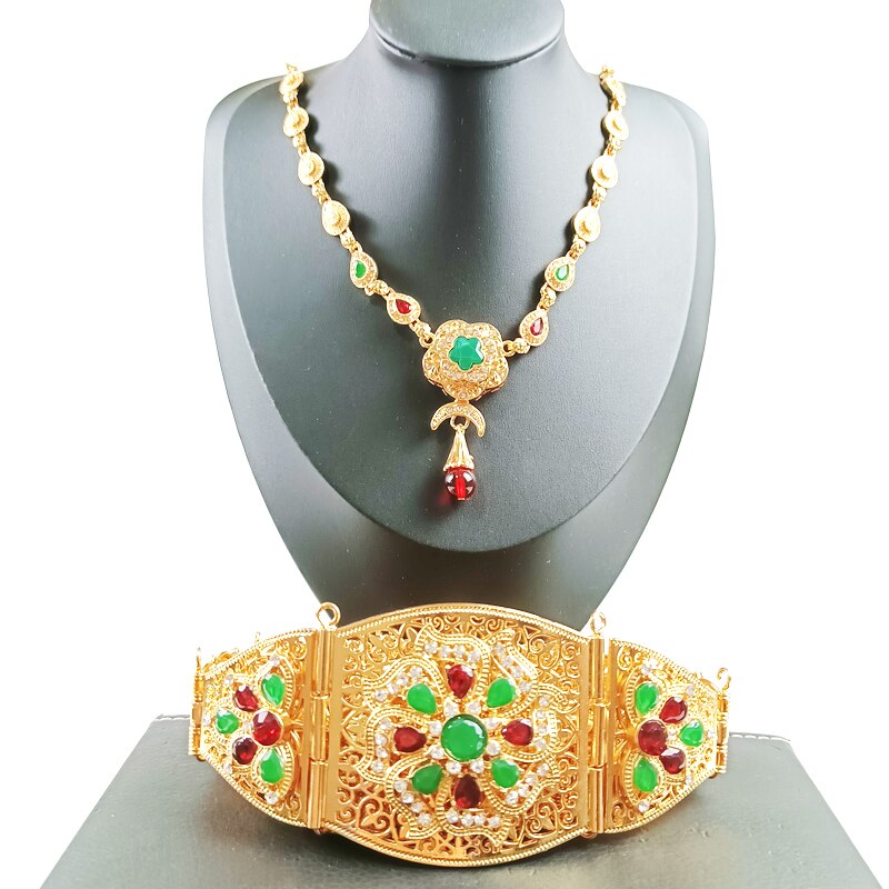 Classica donna francese luna goccia collana cintura da sposa stile marocchino collana donna araba gioielli sposa giapponese regalo moglie: set 1