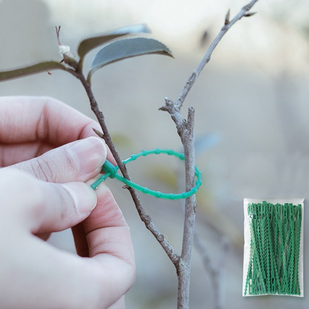 50Pcs 13/17cm Adjustable Reusable Garden Cable Ties Plant Support Shrubs Tree Locking Nylon Plastic Ties