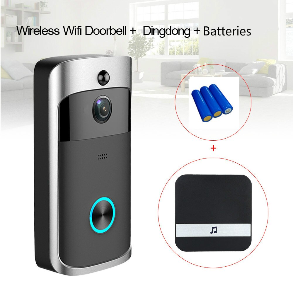 Smart wifi trådløs video dørklokke seer ring kamera vandtæt nattesyn dørklokke intercom lejlighed sikkerhed app kontrol: Valgmulighed 6