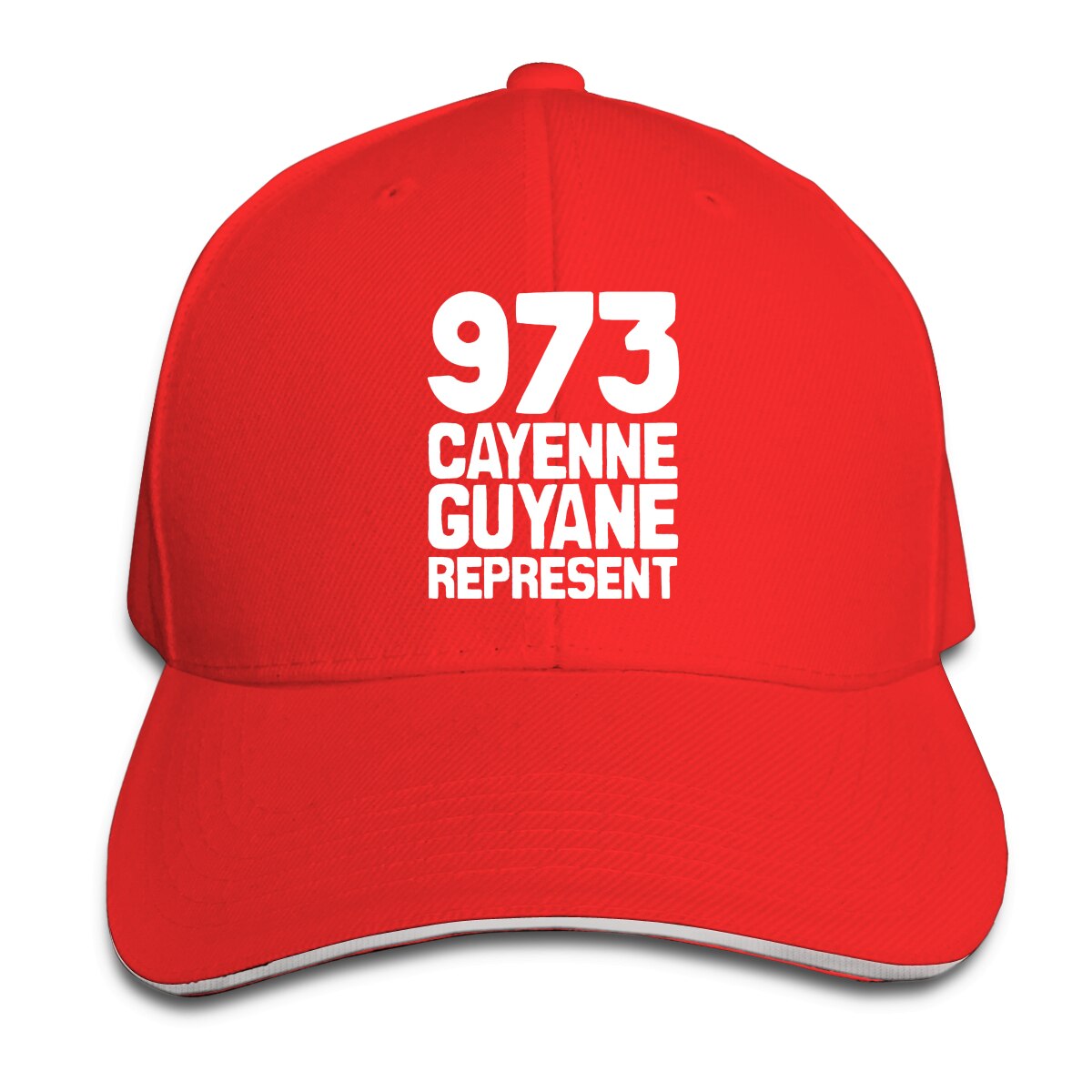 ¿973 Cayenne Guyana? Represent Essential-gorra de béisbol para hombre y mujer, gorro de béisbol hip hop con gráfico divertido R330: Rojo