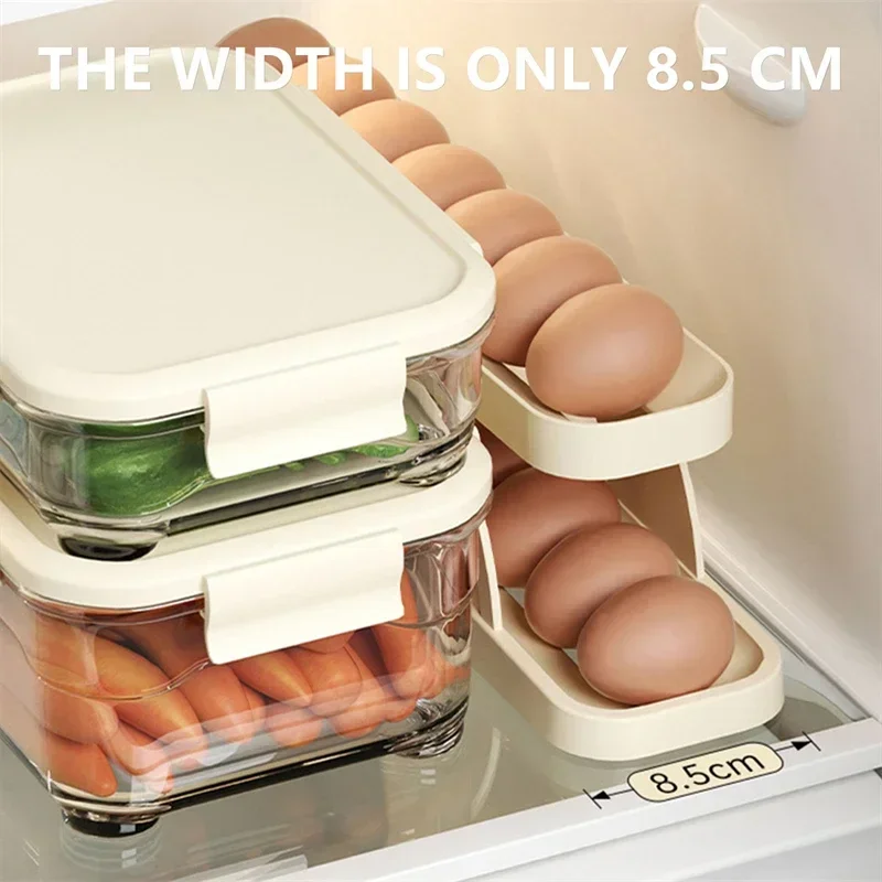 Automatisches Scrollen Eier Regal Halfter Aufbewahrung sbox Eierkorb Behälter Organizer Rolldown Kühlschrank Eier Spender für sterben Küche