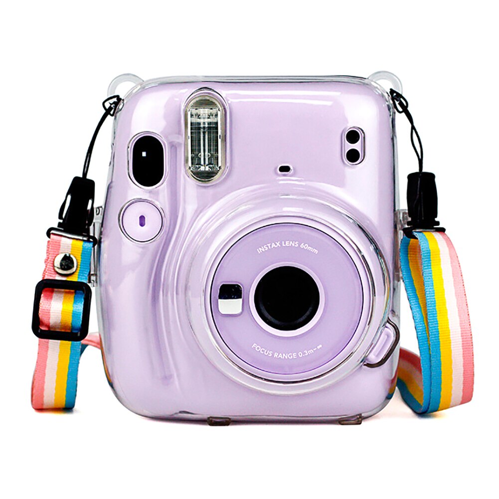 Krystal gennemsigtig beskyttende etui skulderrem til fuji fujifilm instax mini 11 kamera instant tilbehør