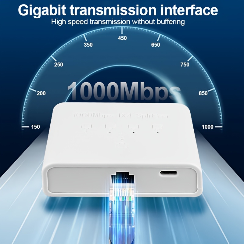 Magecam rj45 interruptor de rede hub 1 em 4 saídas conversor 1000mbps gigabit ethernet switch hub divisor de fio pc lan estender adaptador