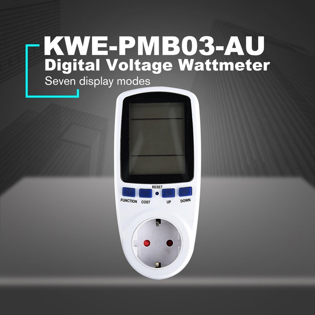 KWE-PMB01 Plug Socket Digitale Voltage Wattmeter Stroomverbruik Watt Energie Meter Ac Elektriciteit Analyzer