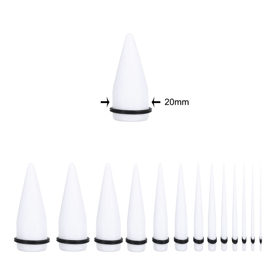 2 unids/lote pendiente acrílico cono carne túnel oreja anillos Piercing camilla expansor estiramiento enchufe joyería del cuerpo 1,6 MM-20 MM