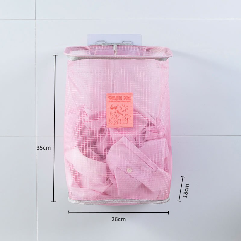 Panier à linge suspendu au mur, sac de rangement de grande capacité pour vêtements, panier à linge pour jouets d'enfants: 1