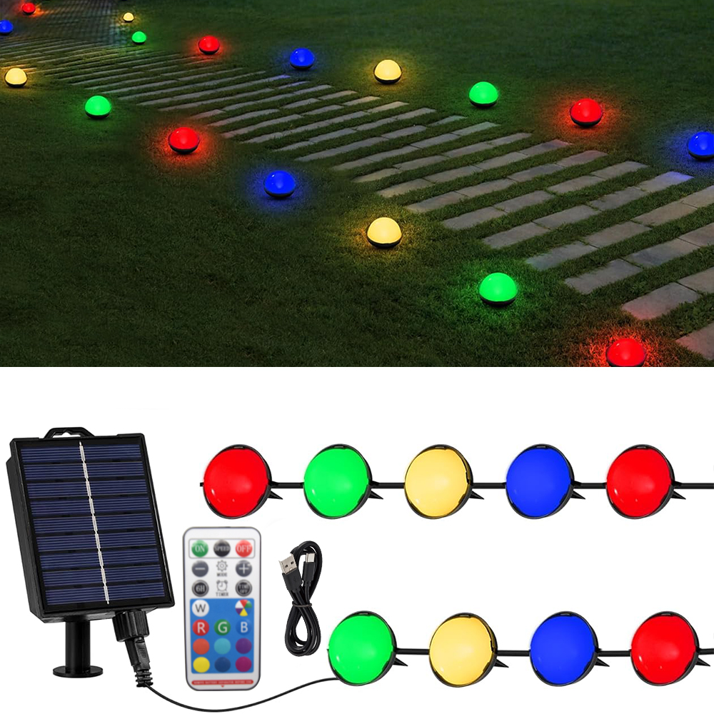 Solar Outdoor Landscape Lighting 25 LED 10M Pathway Lights with Remote for Patio Pathway Lawn Yard Driveway Walkway Driveway: Blue