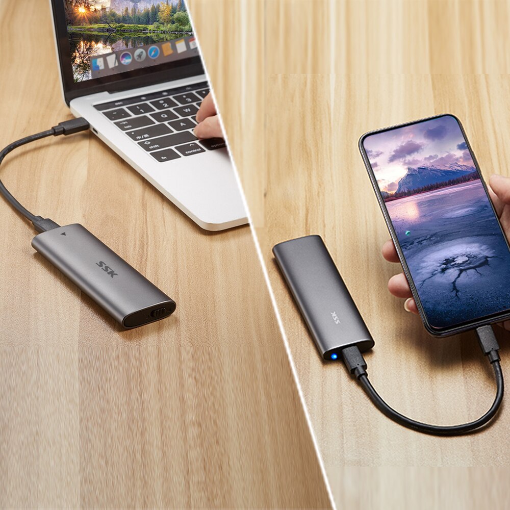 SSK M.2 SATA/NVME SSD Gehäbenutzen M.2 auf USB Typ C 3,1 SSD Adapter für NVME PCIE M Schlüssel NGFF SATA B Schlüssel SSD Disk Kasten M.2 SSD fallen
