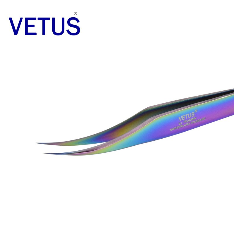Vetus mcs serie regnbåge skönhet smink pincett fantasy ljus premium pincett för ögonfransförlängning