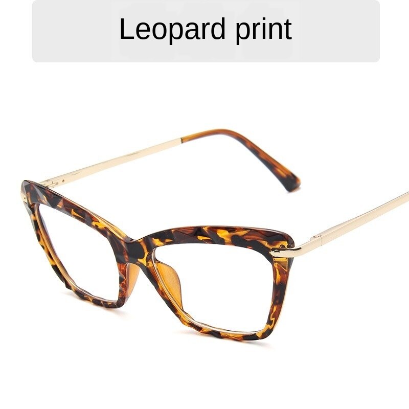 Huhaitangnew retro kattögon platt spegel händelse svart ansikte utan smink gelé färg glasögon fixering enhet