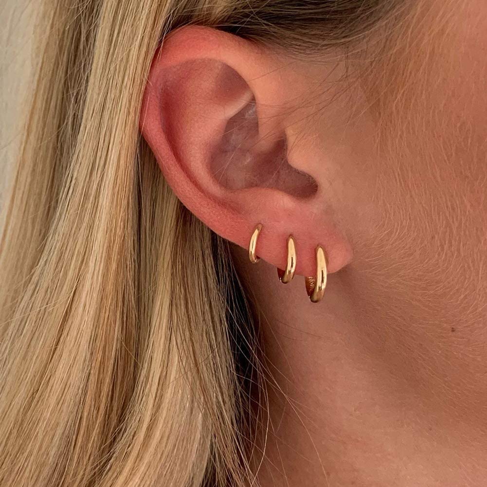 1 Paar Roestvrijstalen Oorringen Voor Vrouwen Meisje Gouden Kleur Huggies Stud Eenvoudige Kleine Cirkel Helix Piercing Hoepels Oor Sieraden