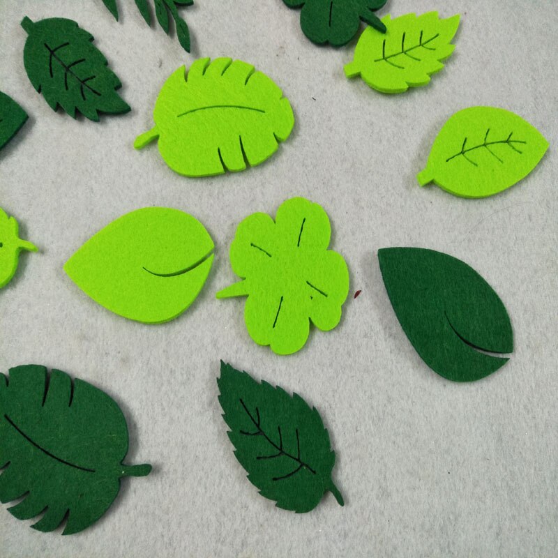 Mixed 20pcs Pretty Brand 10 Designs 3mm Green Leaf for DIY Felt sewing decoration