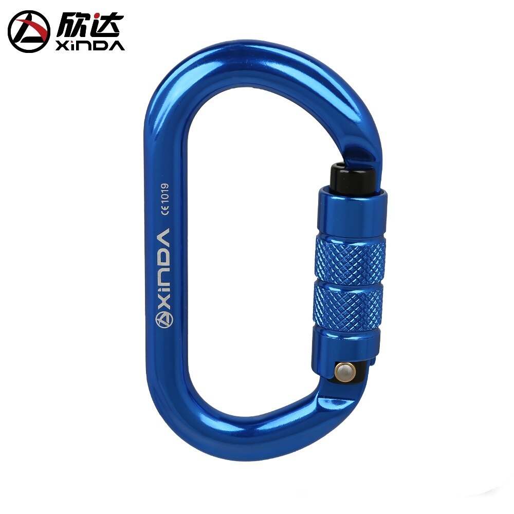 Xinda O-Slot Type Gesp Automatische Veiligheid Master Karabijnhaak Multicolor 5500lbs Crossing Haak Klimmen Rock Bergbeklimmer Apparatuur: Auto Blue