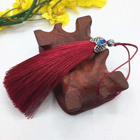 2-6Stck17cm Seide Quaste Randbereich Krone Quasten trimmen Vertikale Anti falten anhänger Quaste pinsel für vorhänge schmuck DIY Heimat Dekor