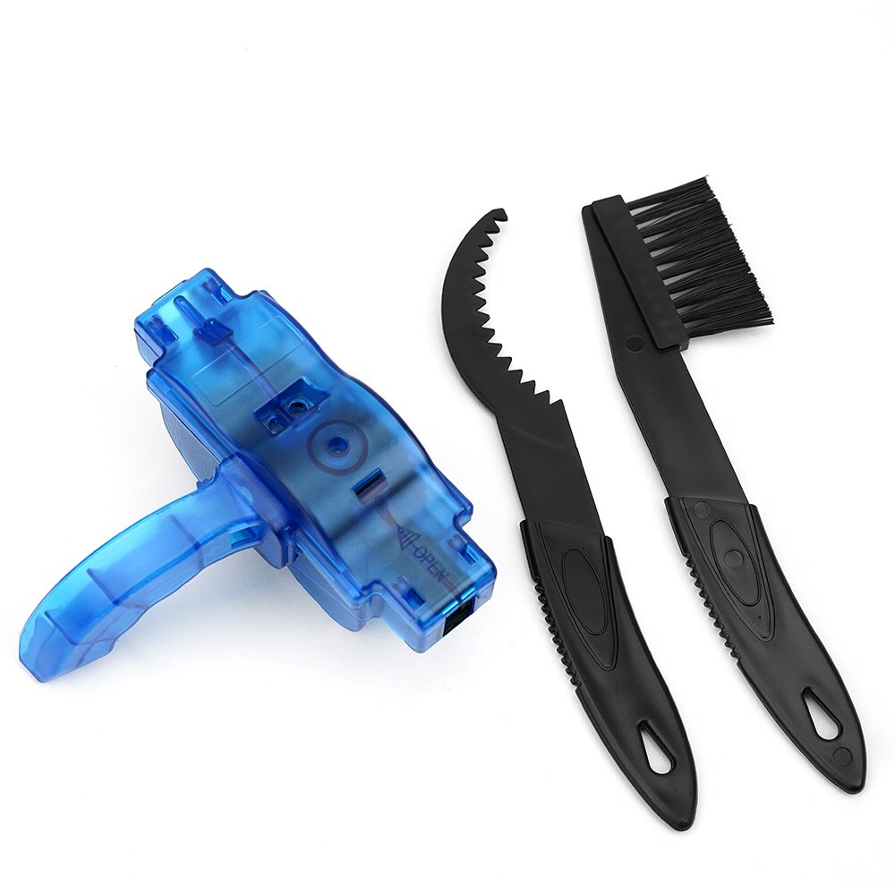 JSHOUBIKE Chain Cleaner Mountain Cycling Cleaning Kit Portable Bicycle Chain Cleaner Bike Brushes Scrubber Wash Tool Accessories: Blue set
