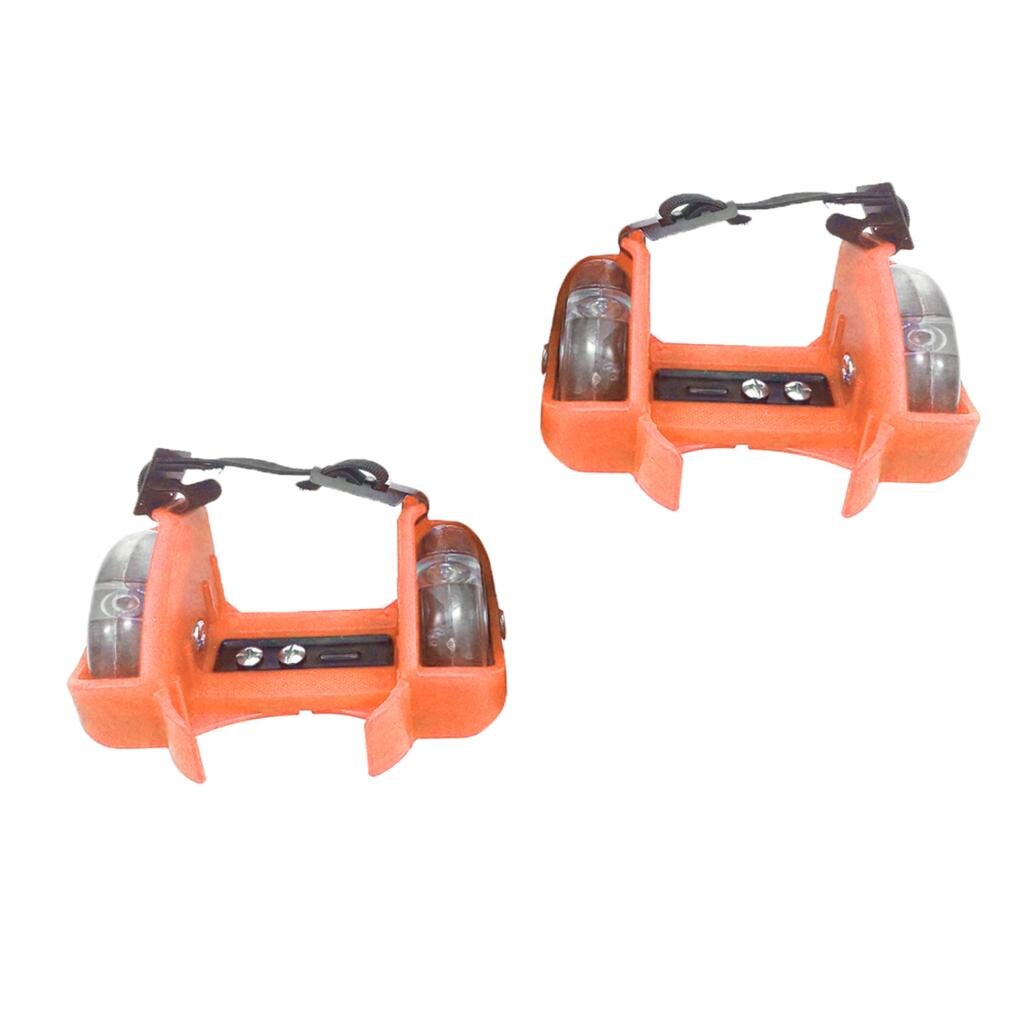 Blinkende rulle børn barn remskive hæl justerbar sikkerhed udendørs hjem skøjteløb flash hæl hjul sko: Orange