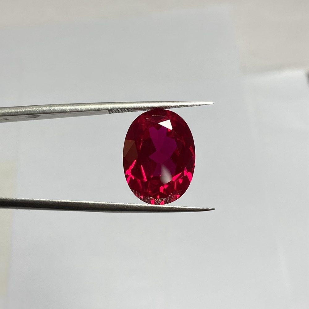 Meisidian Oval Cut 12 × 9Mm 6 Karaat Dark Red Kunstmatige Ruby Lab Gemaakt Sapphire Edelsteen Voor Sieraden maken