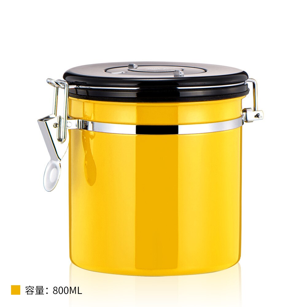 Roestvrijstalen koffiebonen verzegelde blikken met uitlaatklep roestvrijstalen verzegelde blikken theeblikken melkpoederblikken 800ml: 3